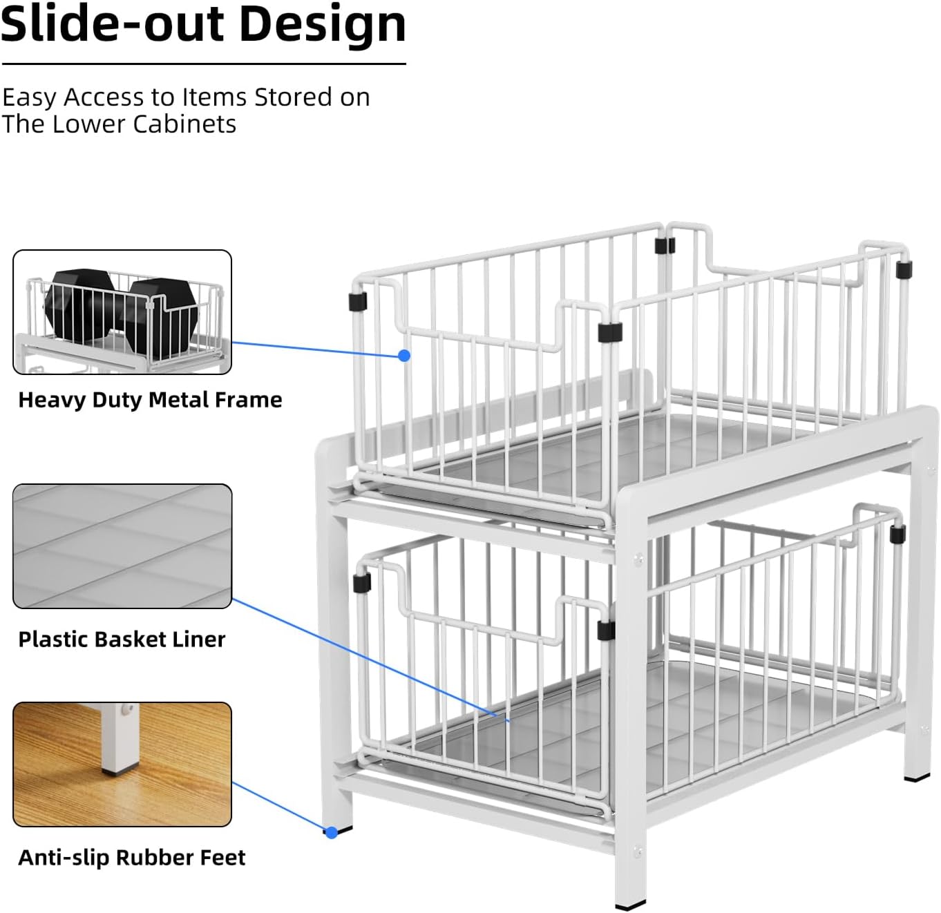 Two‑Tier Slide‑Out Under‑Sink Organizer