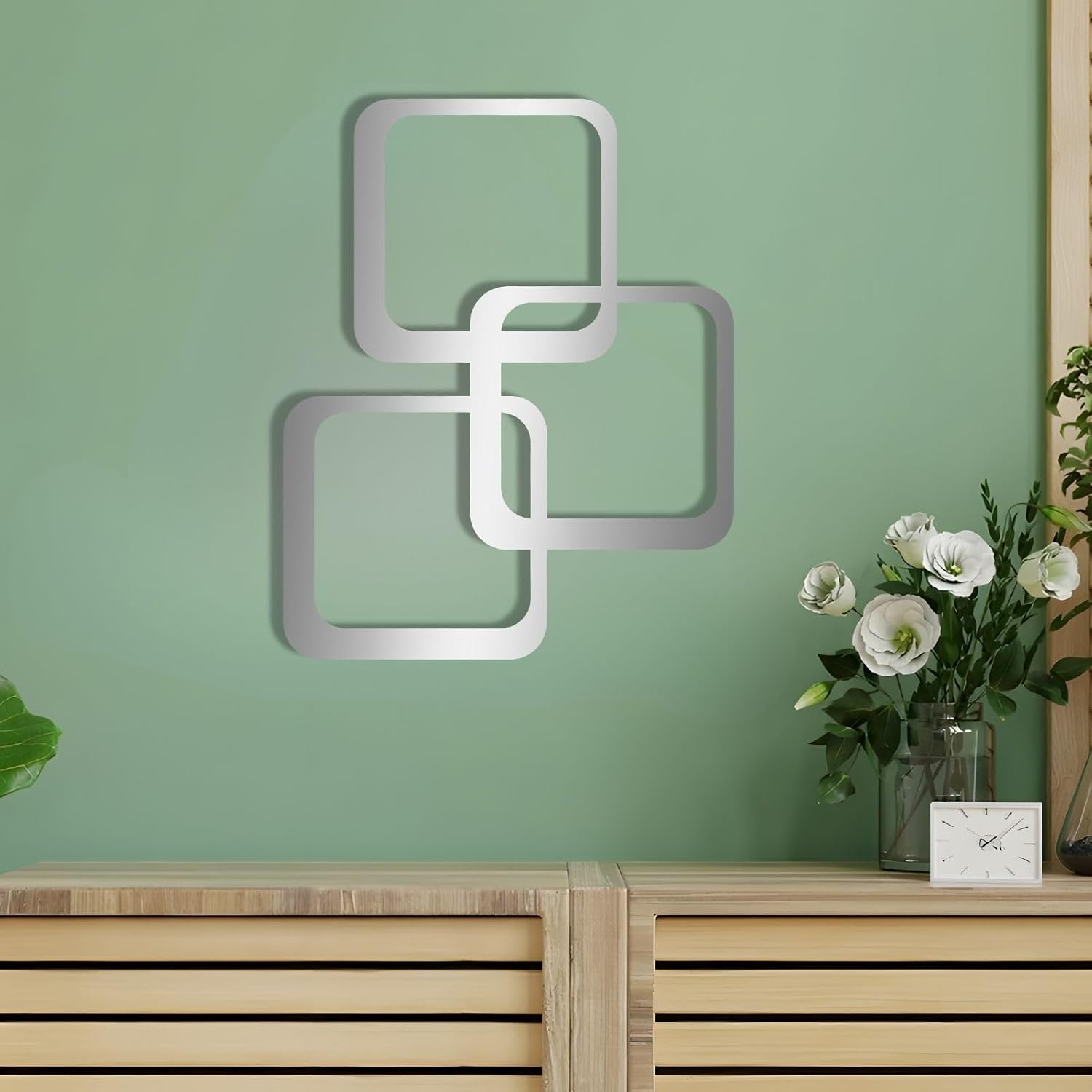Mid‑Century Geometric Metal Wall Art Decor