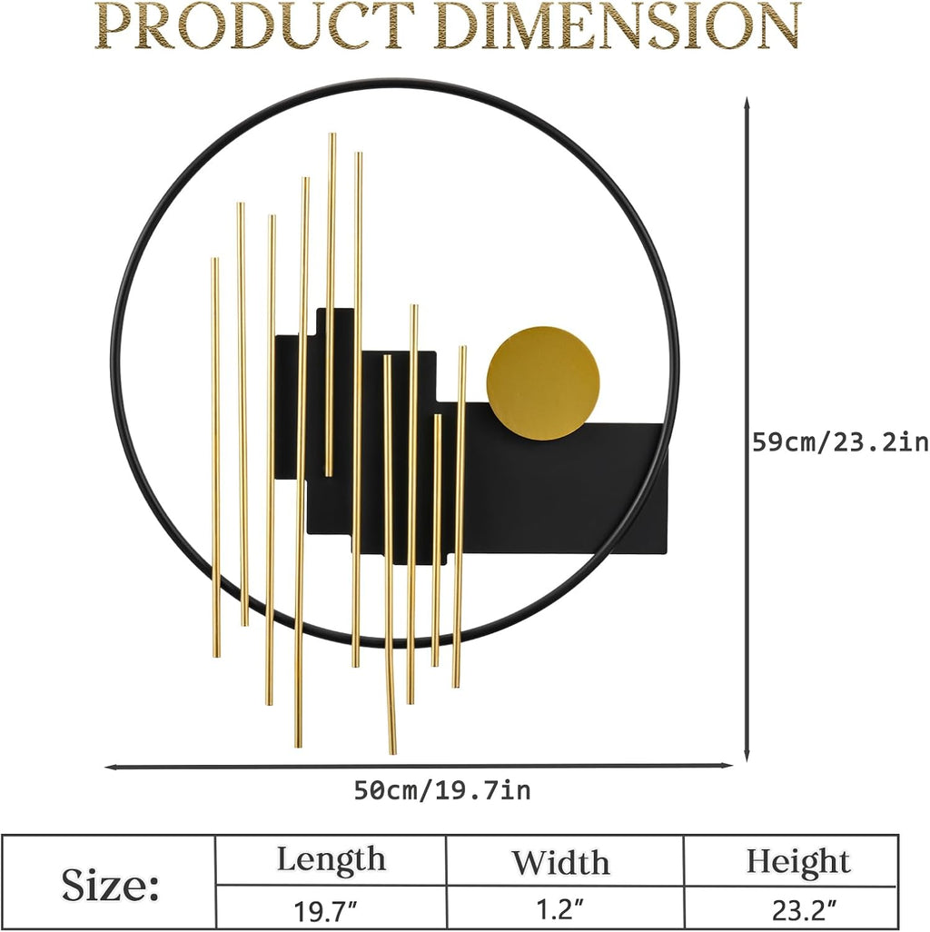 Luxury 3D Geometric Metal Wall Art Decor