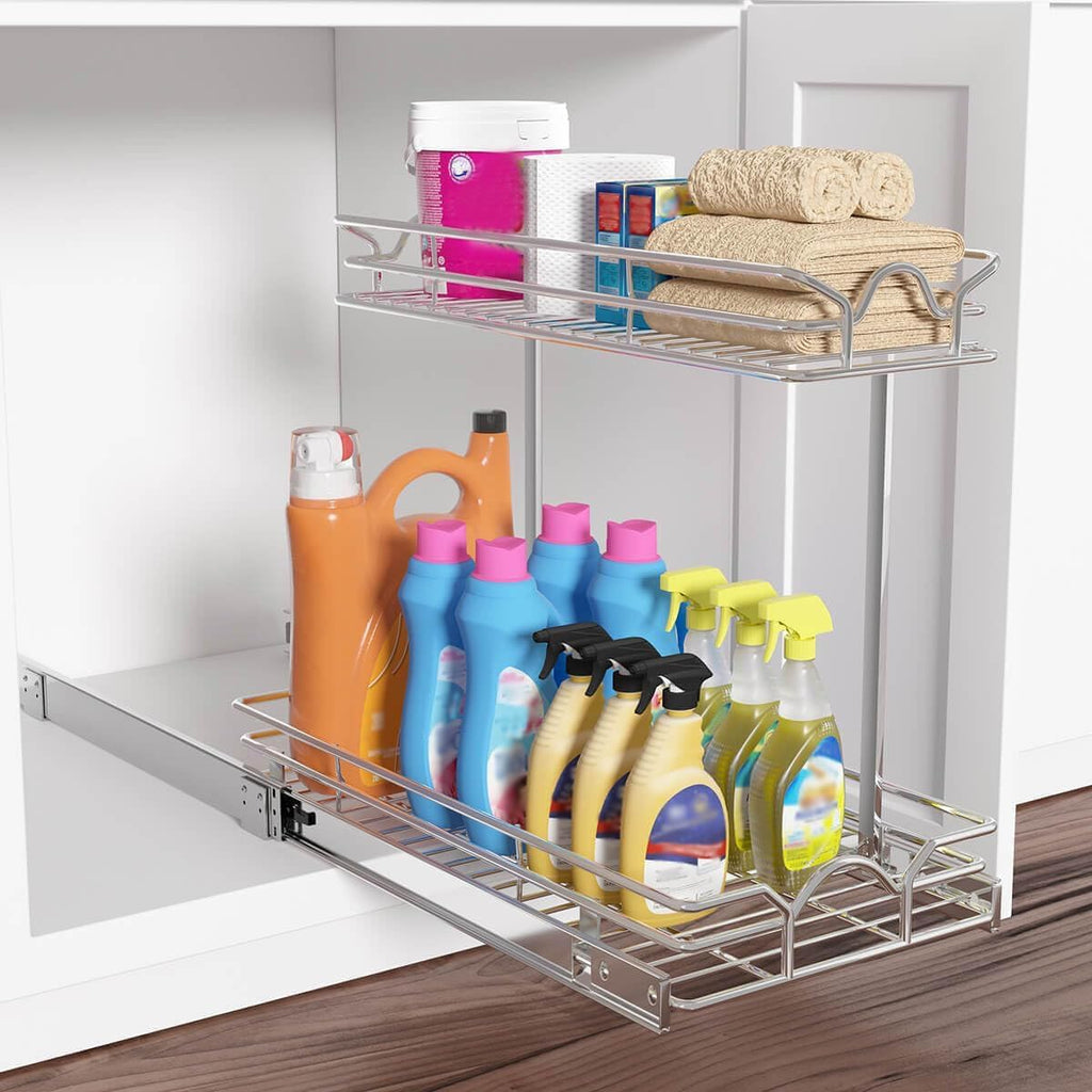 Two‑Tier Pull‑Out Under‑Sink Organizer