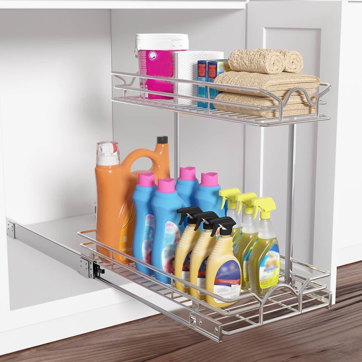 Two‑Tier Pull‑Out Under‑Sink Organizer