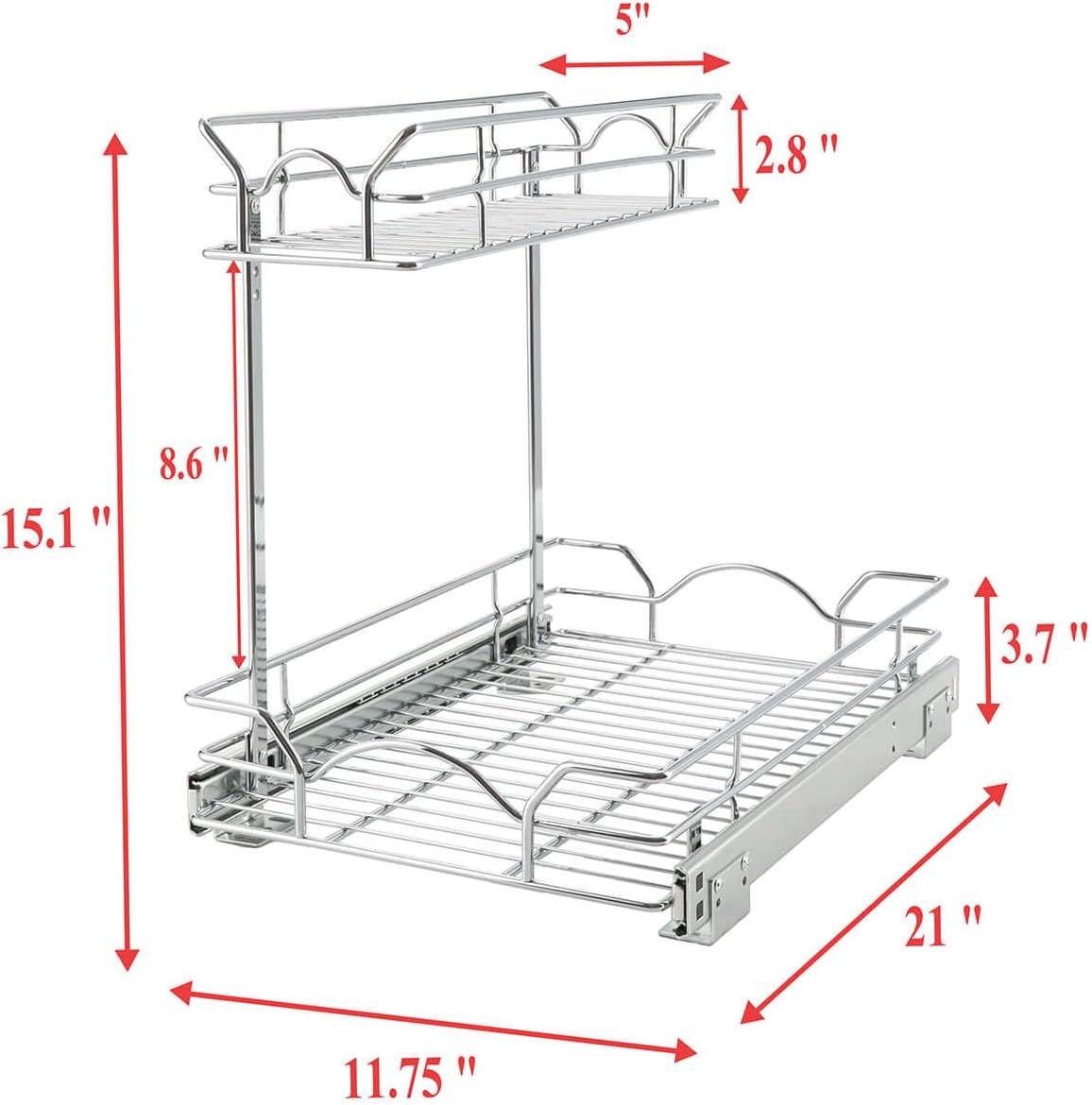 Two‑Tier Pull‑Out Under‑Sink Organizer