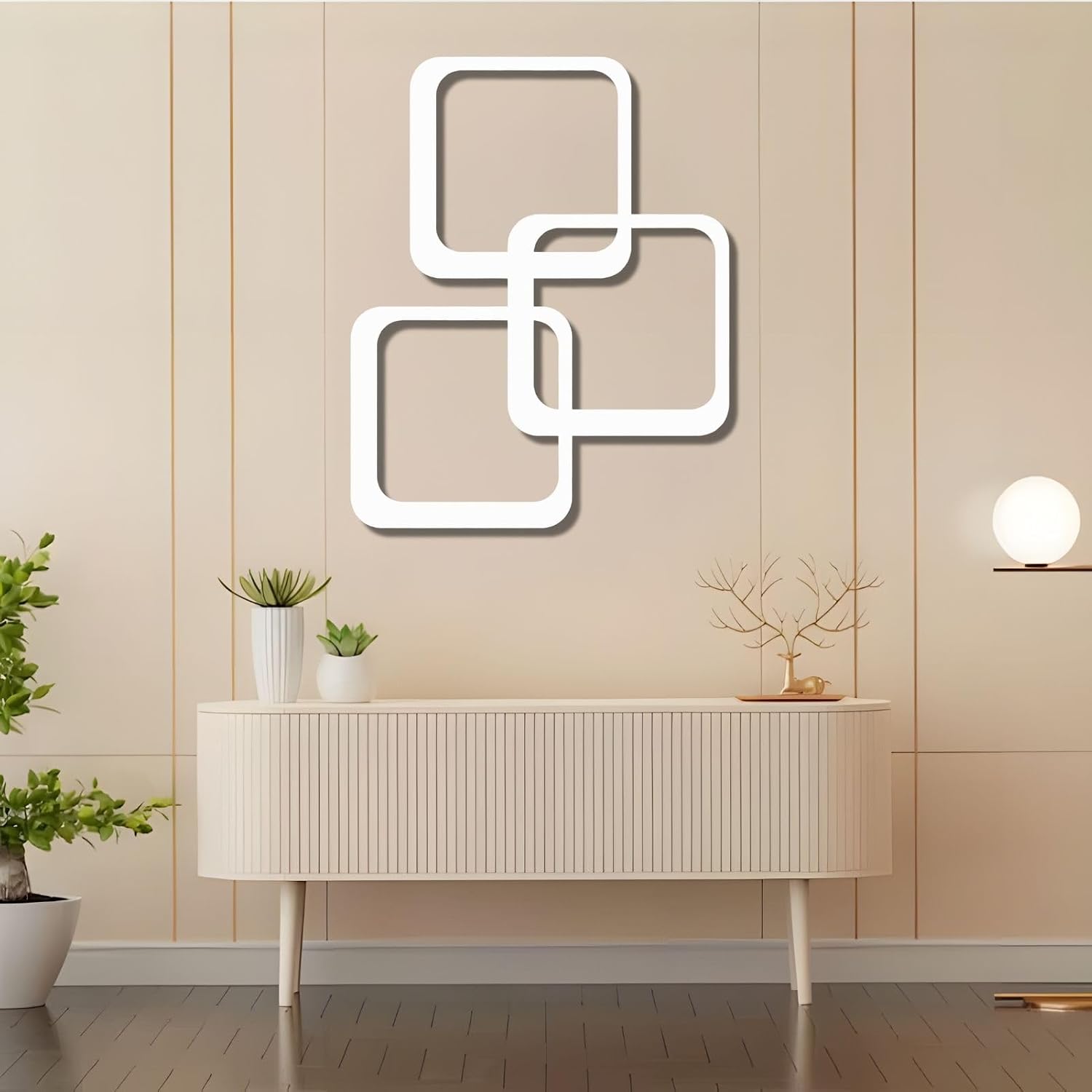 Mid‑Century Geometric Metal Wall Art Decor