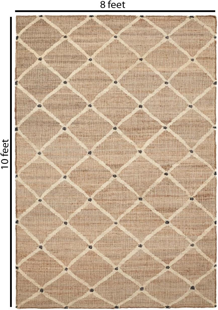 Geometric Hand‑Woven Jute Area Rug