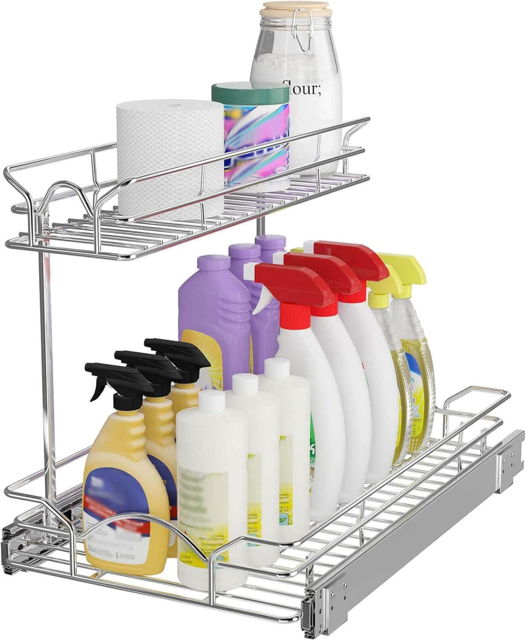 Two‑Tier Pull‑Out Under‑Sink Organizer
