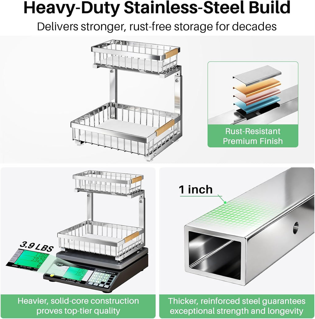 Two‑Tier Slide‑Out Under‑Sink Organizer