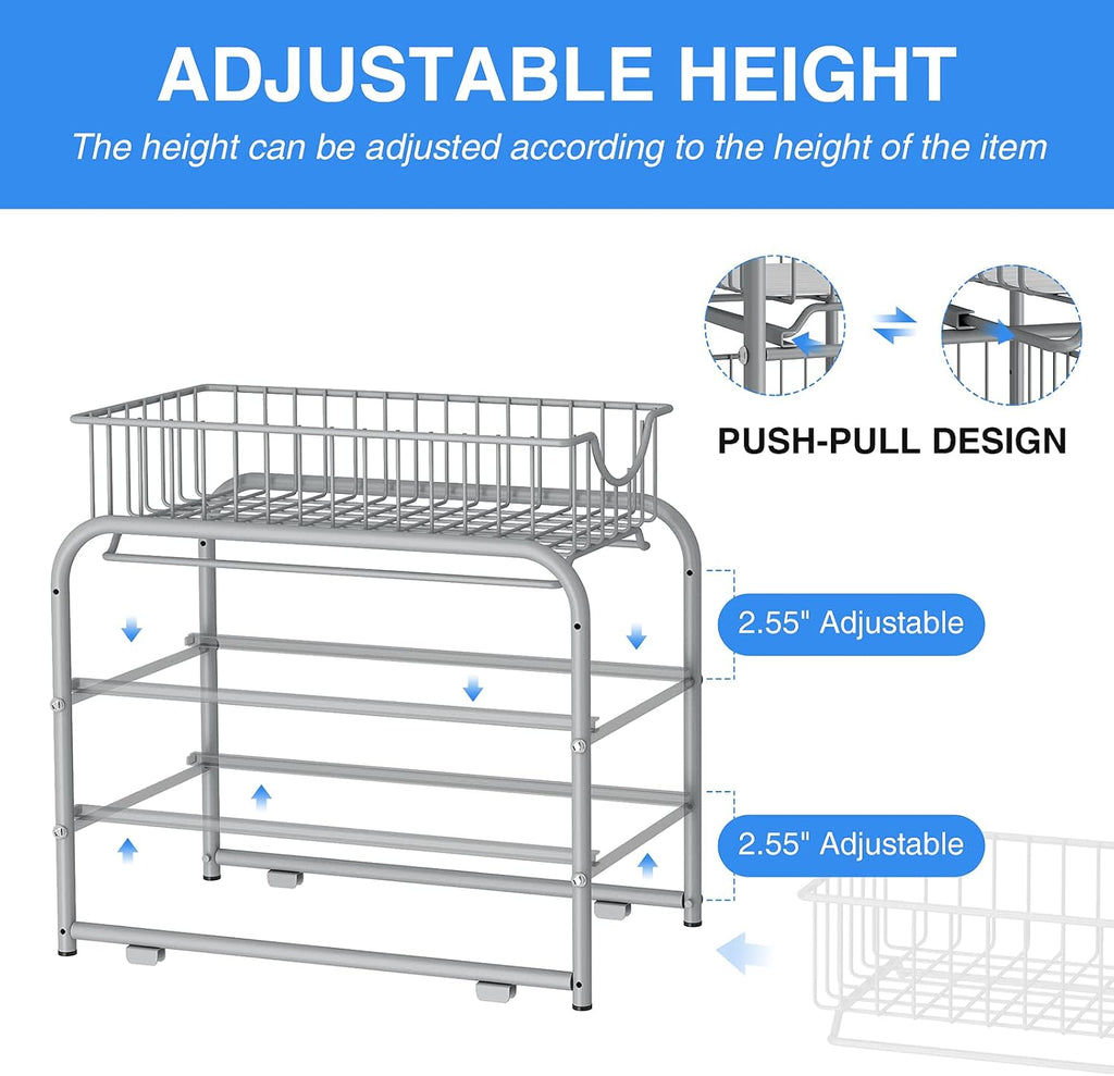 Two‑Tier Sliding Under‑Sink Organizer