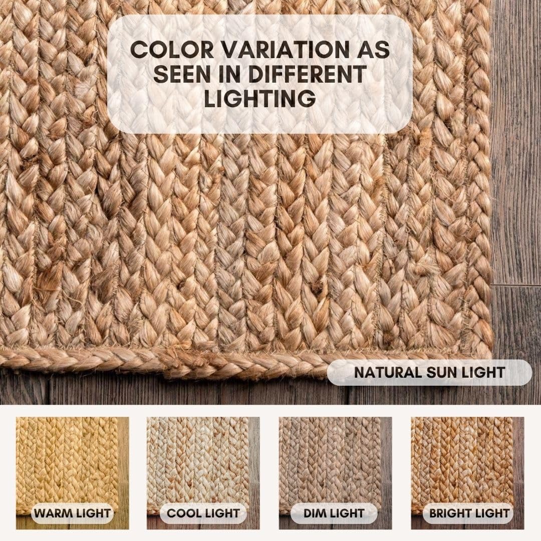 Braided Boho Natural Jute Area Rug