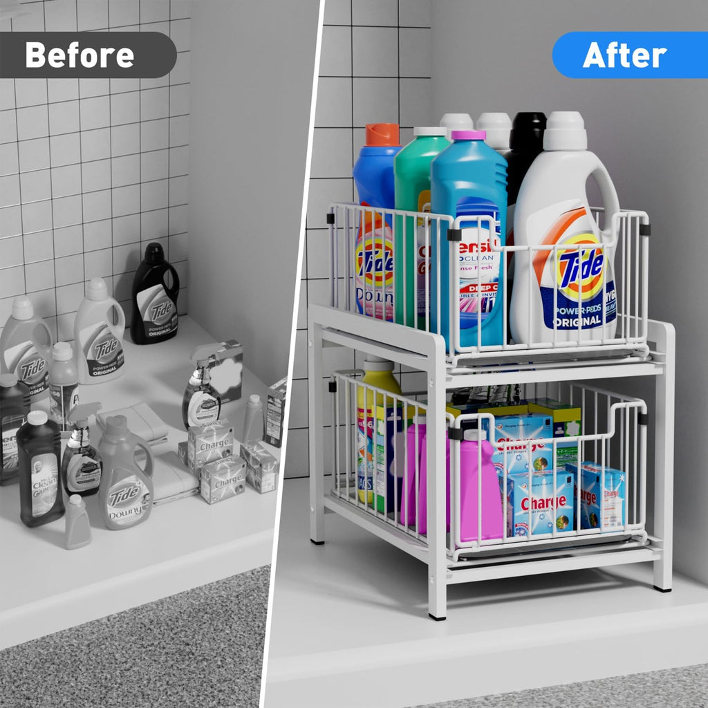 Two‑Tier Slide‑Out Under‑Sink Organizer