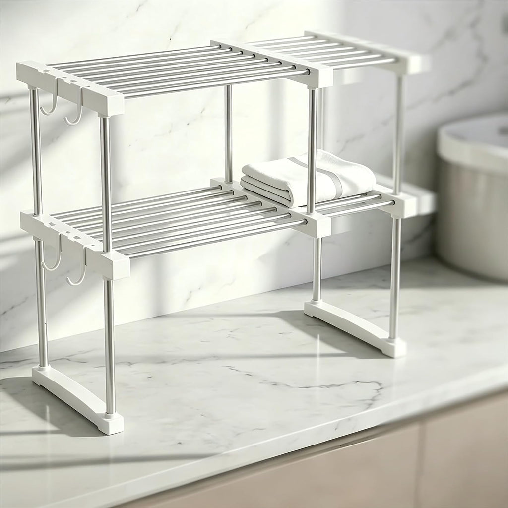 No‑Drill Expandable Under‑Sink Organizer