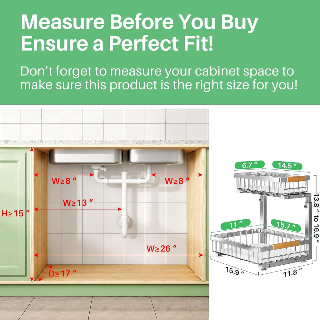 Two‑Tier Slide‑Out Under‑Sink Organizer