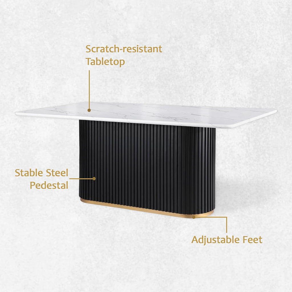 White Marble‑Top Modern Dining Table