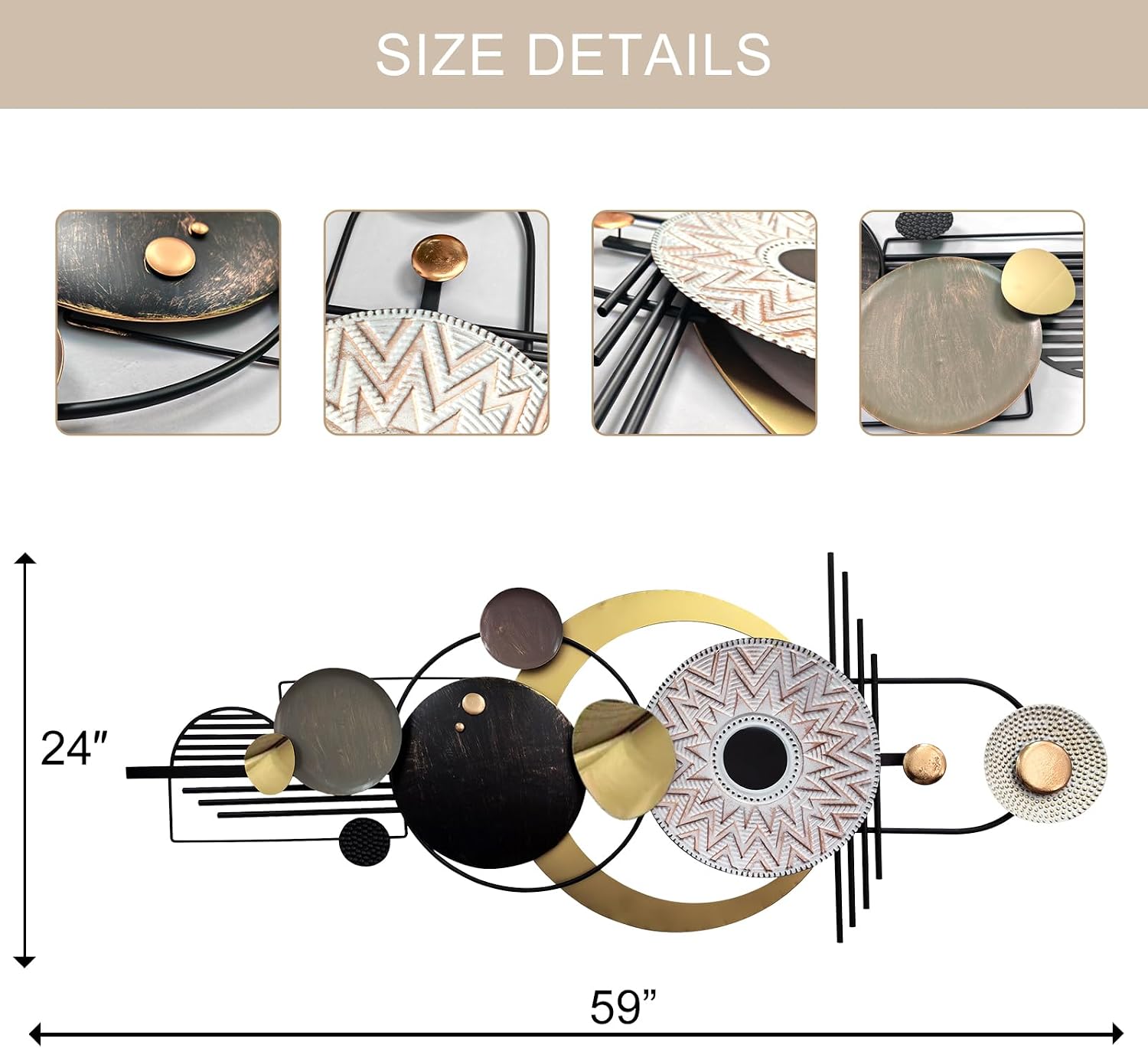Large Modern Geometric Metal Wall Decor