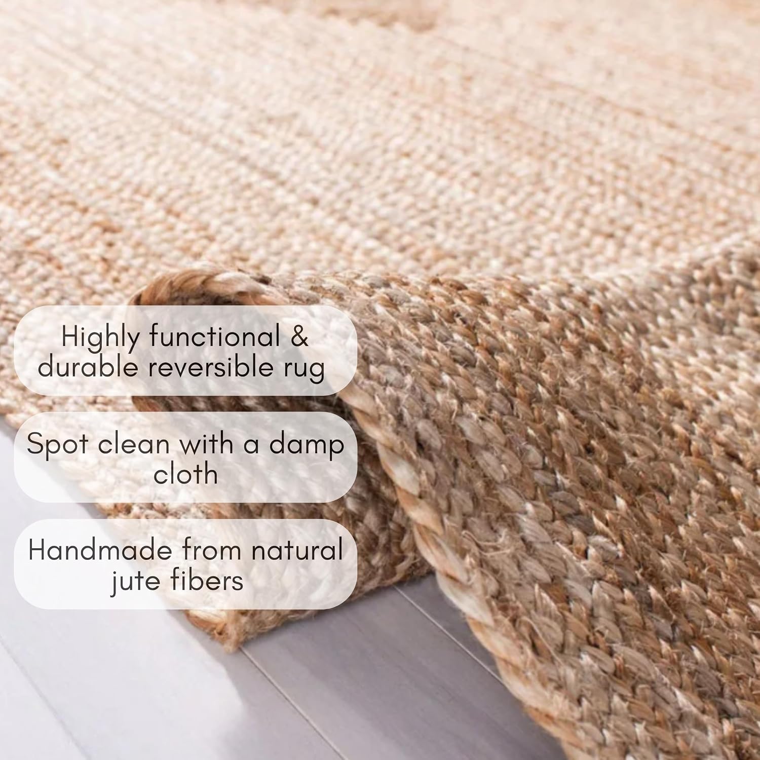 Braided Boho Natural Jute Area Rug