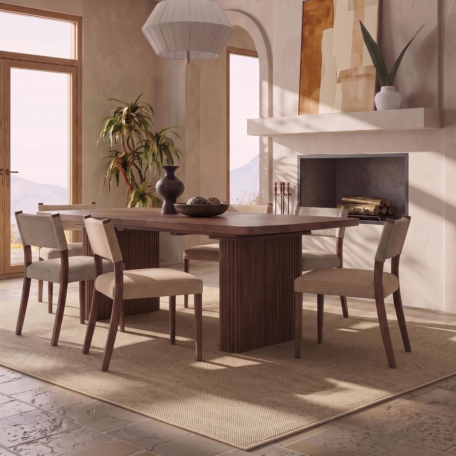 Modern Washable Neutral Jute Rug