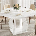 Modern White Marble Round Dining Table