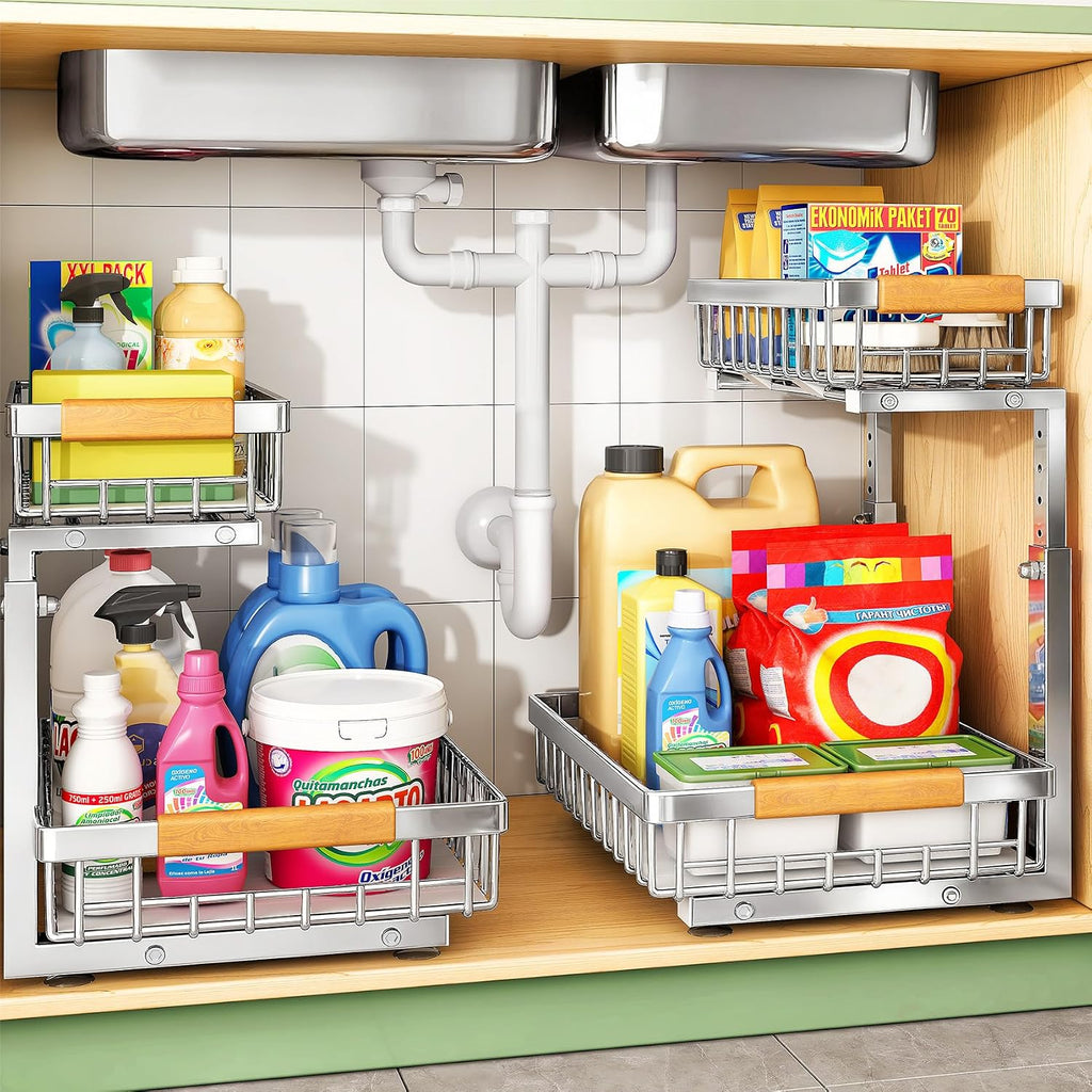 Two‑Tier Slide‑Out Under‑Sink Organizer
