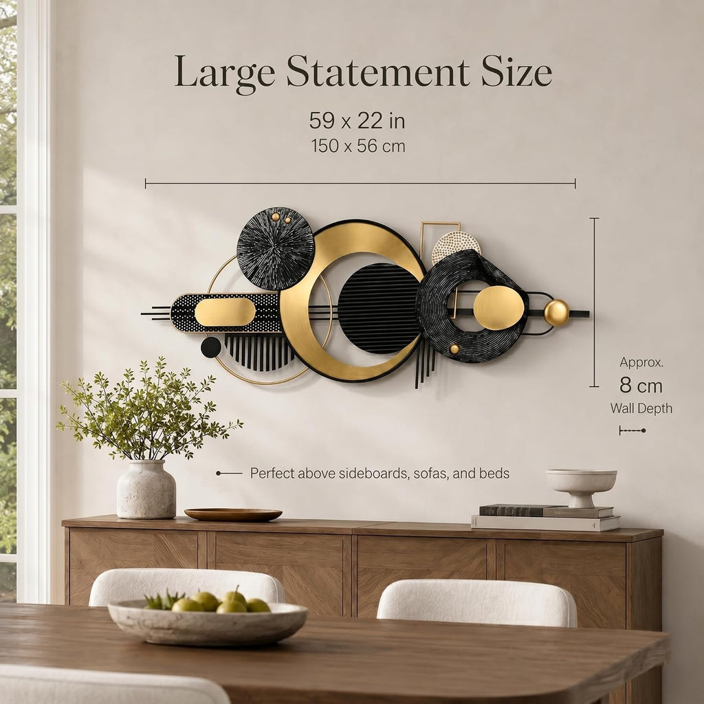 Large 3D Geometric Metal Wall Decor