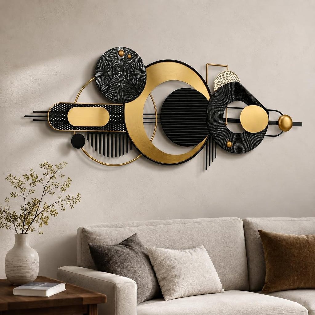Large 3D Geometric Metal Wall Decor