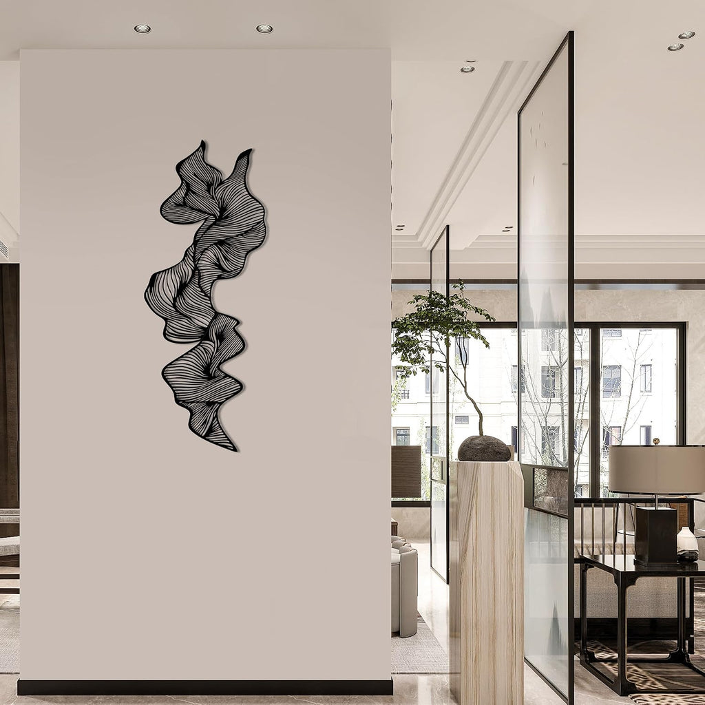 Modern Abstract Metal Wave Wall Decor