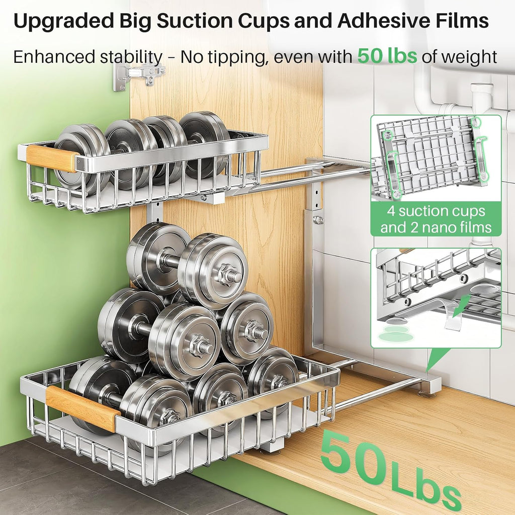 Two‑Tier Slide‑Out Under‑Sink Organizer