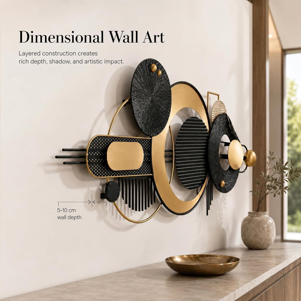 Large 3D Geometric Metal Wall Decor