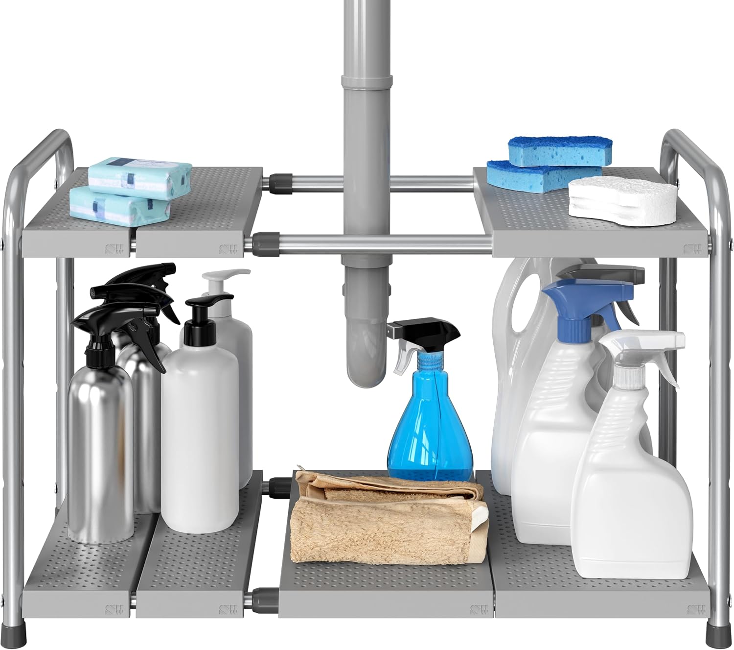 Expandable Two‑Tier Under‑Sink Organizer