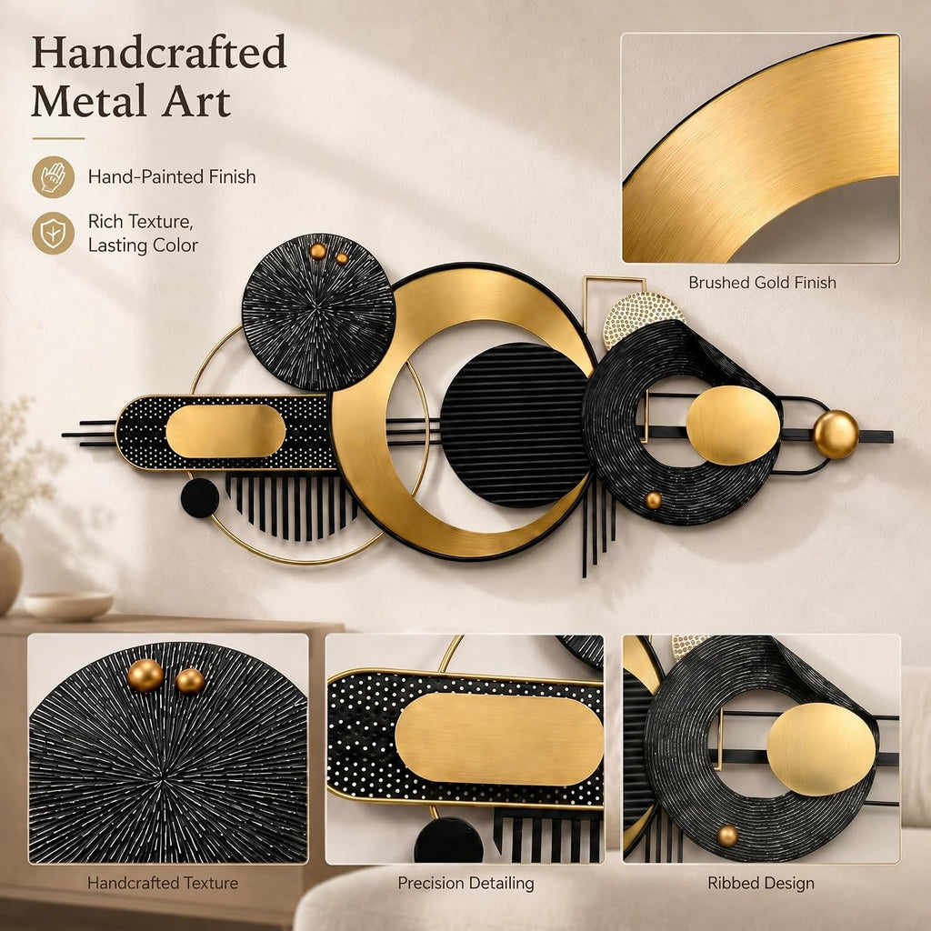 Large 3D Geometric Metal Wall Decor