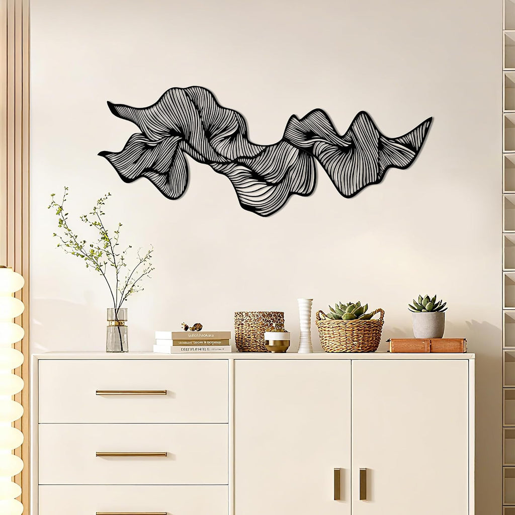 Modern Abstract Metal Wave Wall Decor