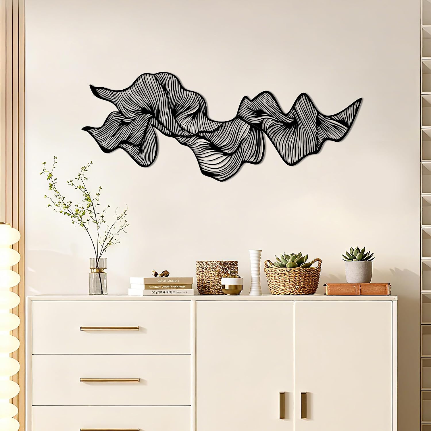 Modern Abstract Metal Wave Wall Decor