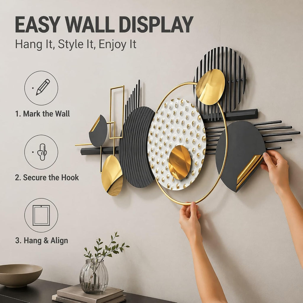 Large Modern Geometric Metal Wall Decor