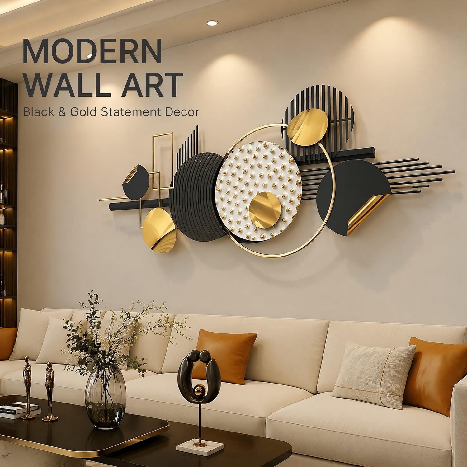 Large Modern Geometric Metal Wall Decor