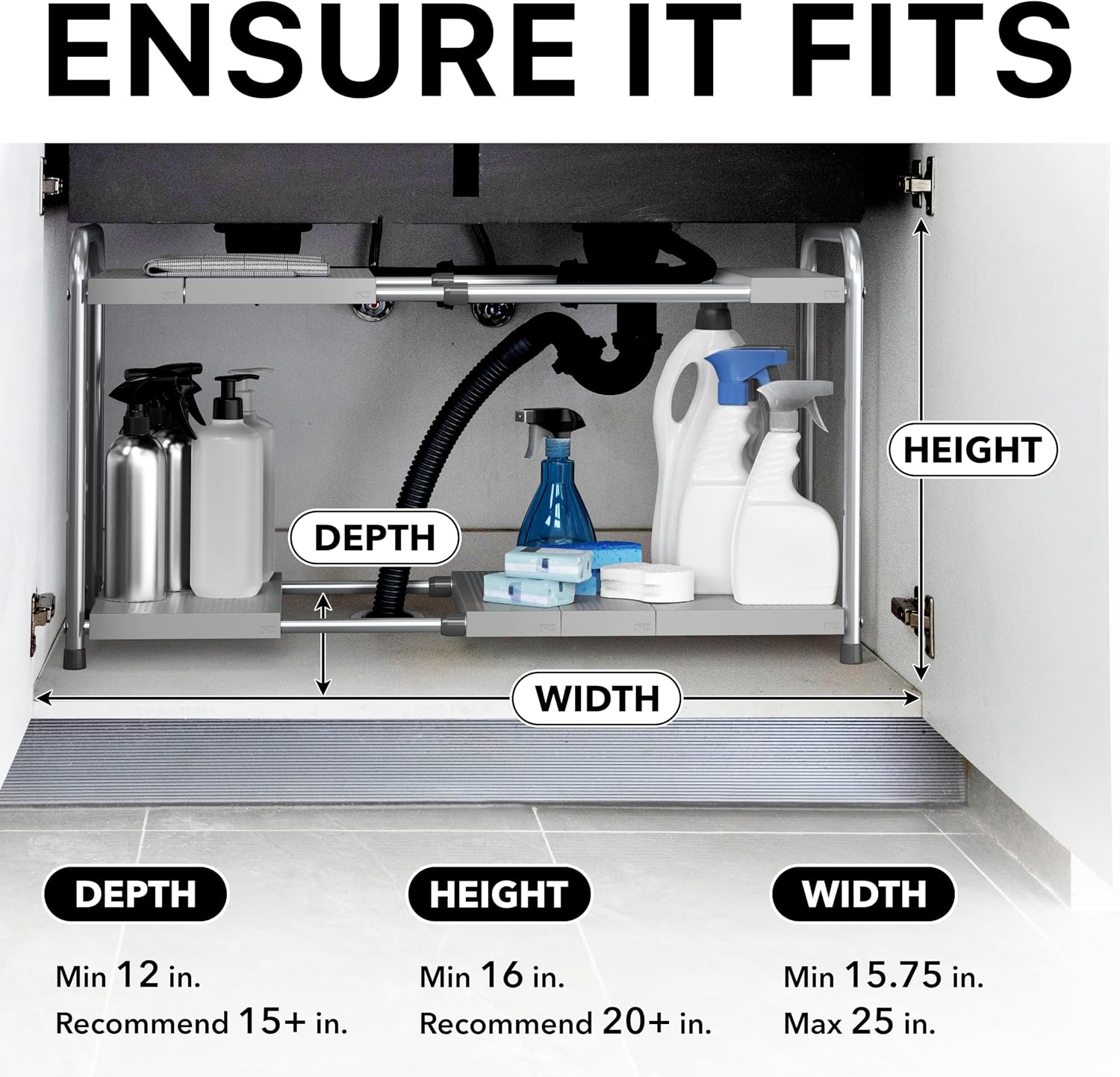 Expandable Two‑Tier Under‑Sink Organizer