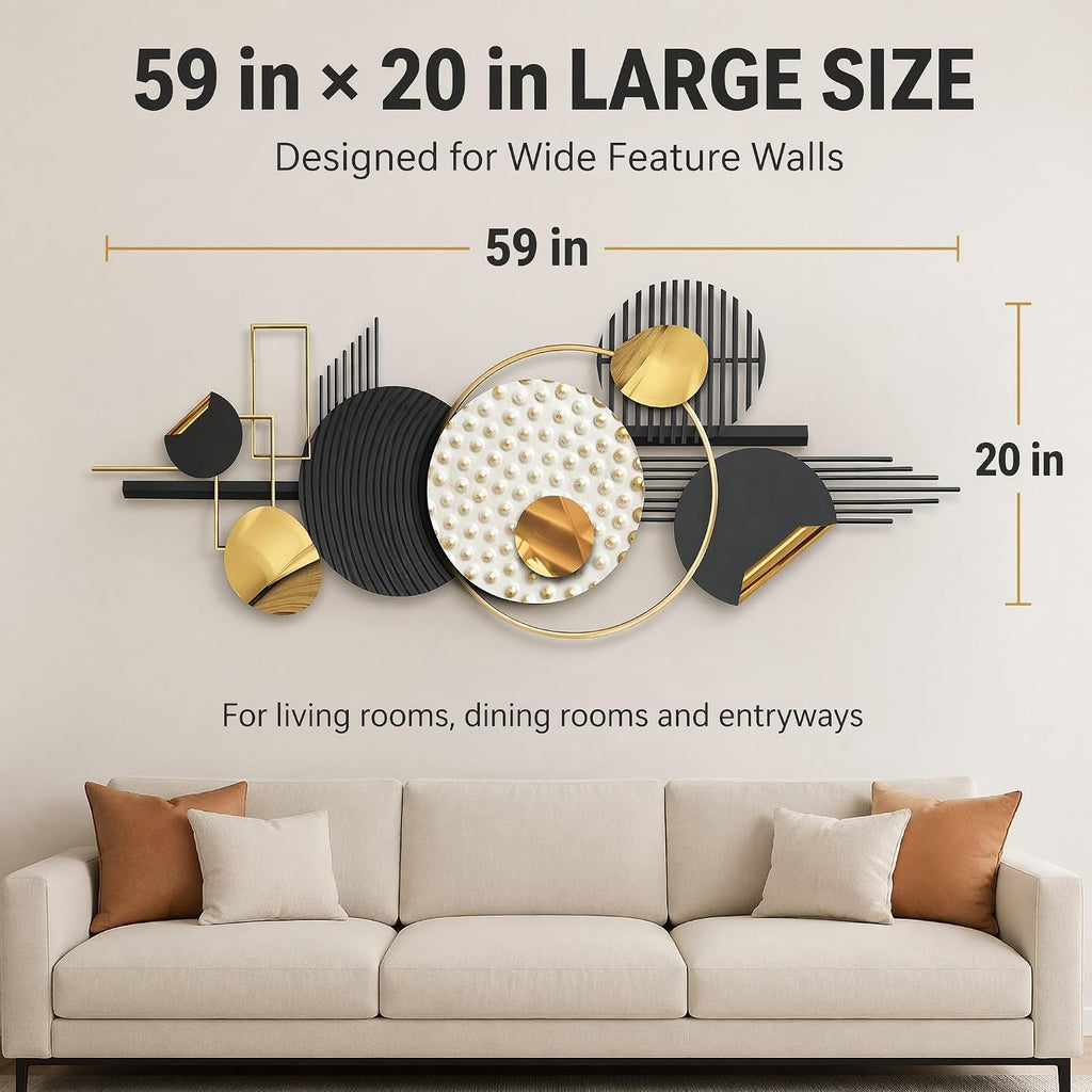 Large Modern Geometric Metal Wall Decor