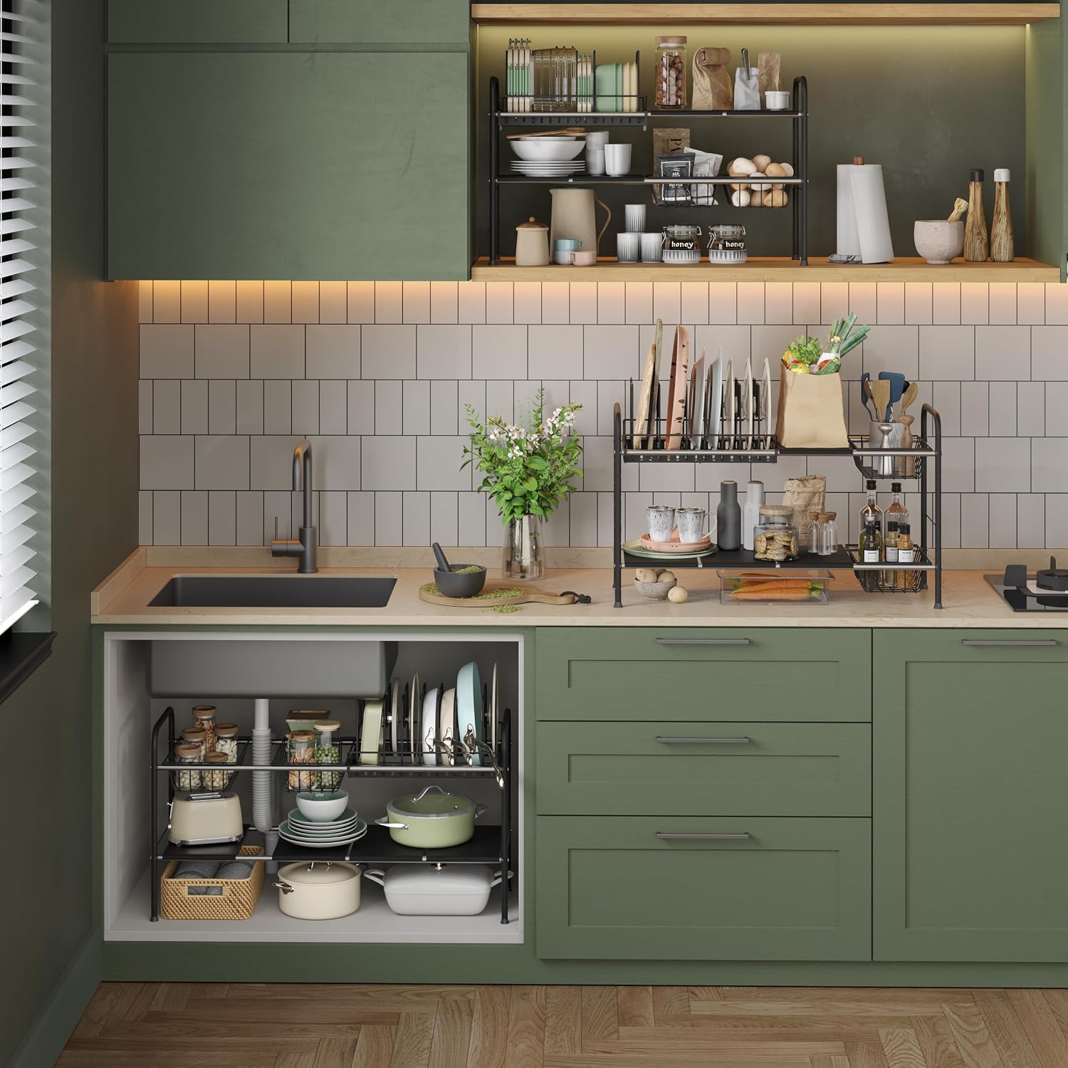 Expandable Under‑Sink Cabinet Storage Organizer