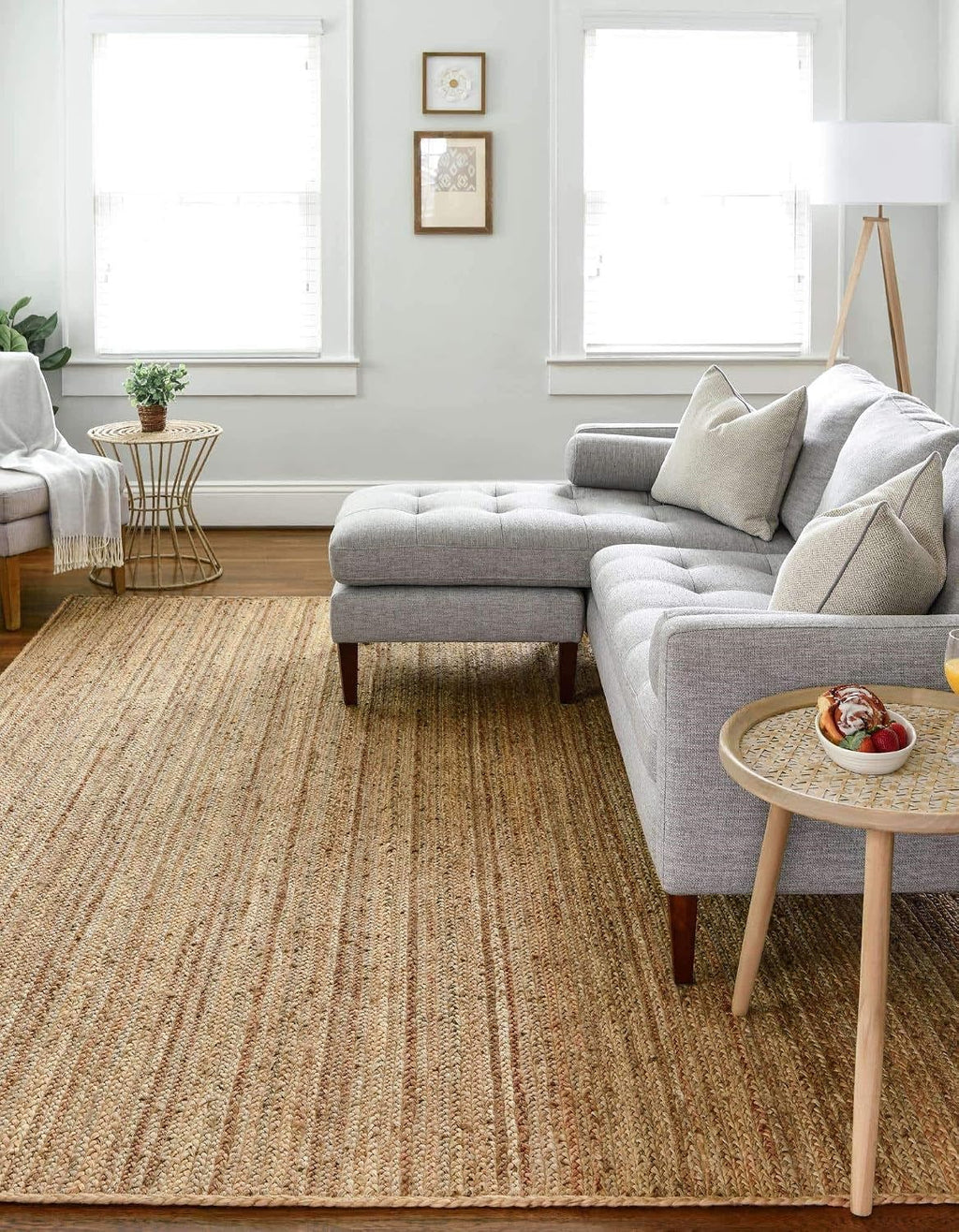 Hand‑Woven Farmhouse Jute Area Rug