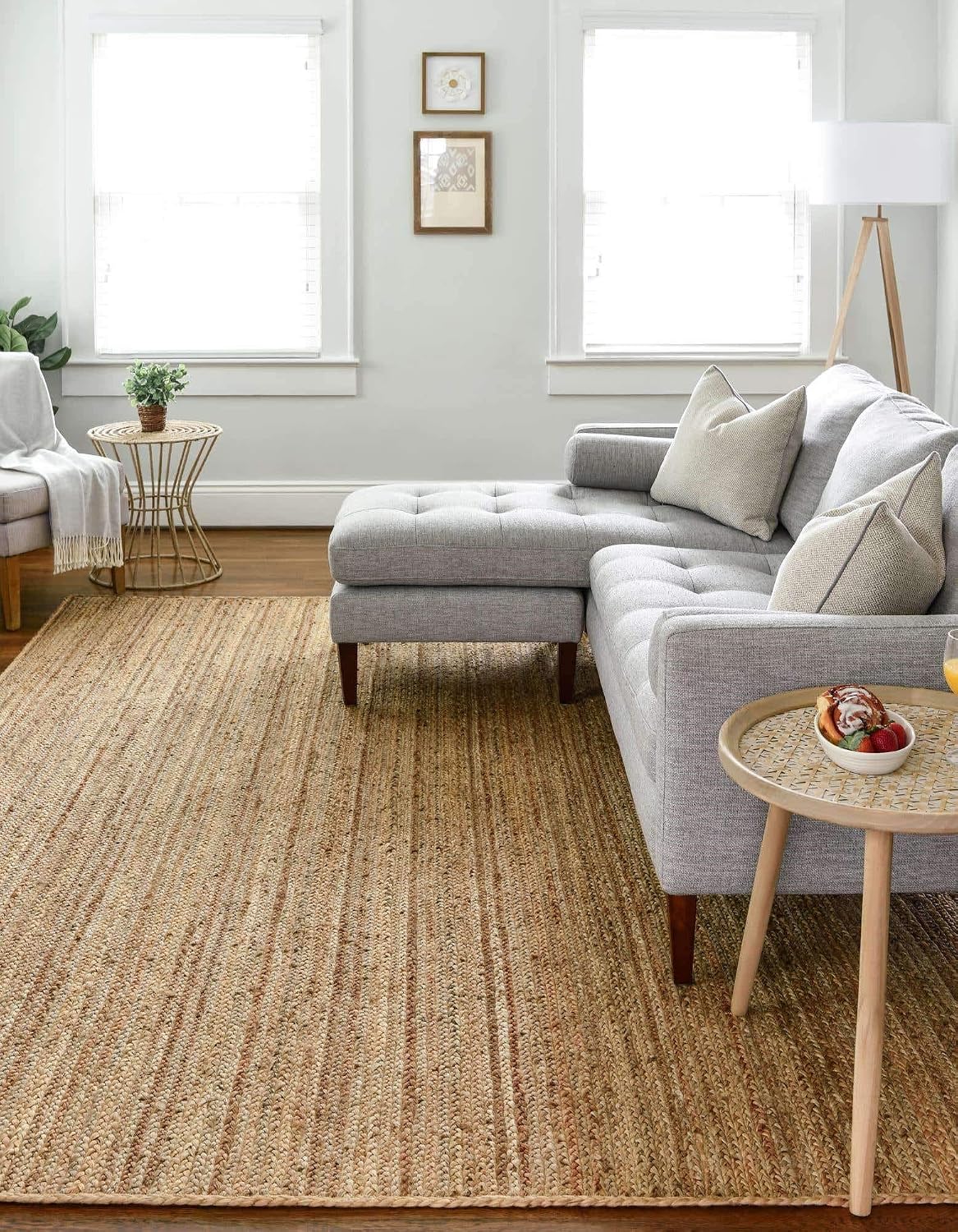Hand‑Woven Farmhouse Jute Area Rug