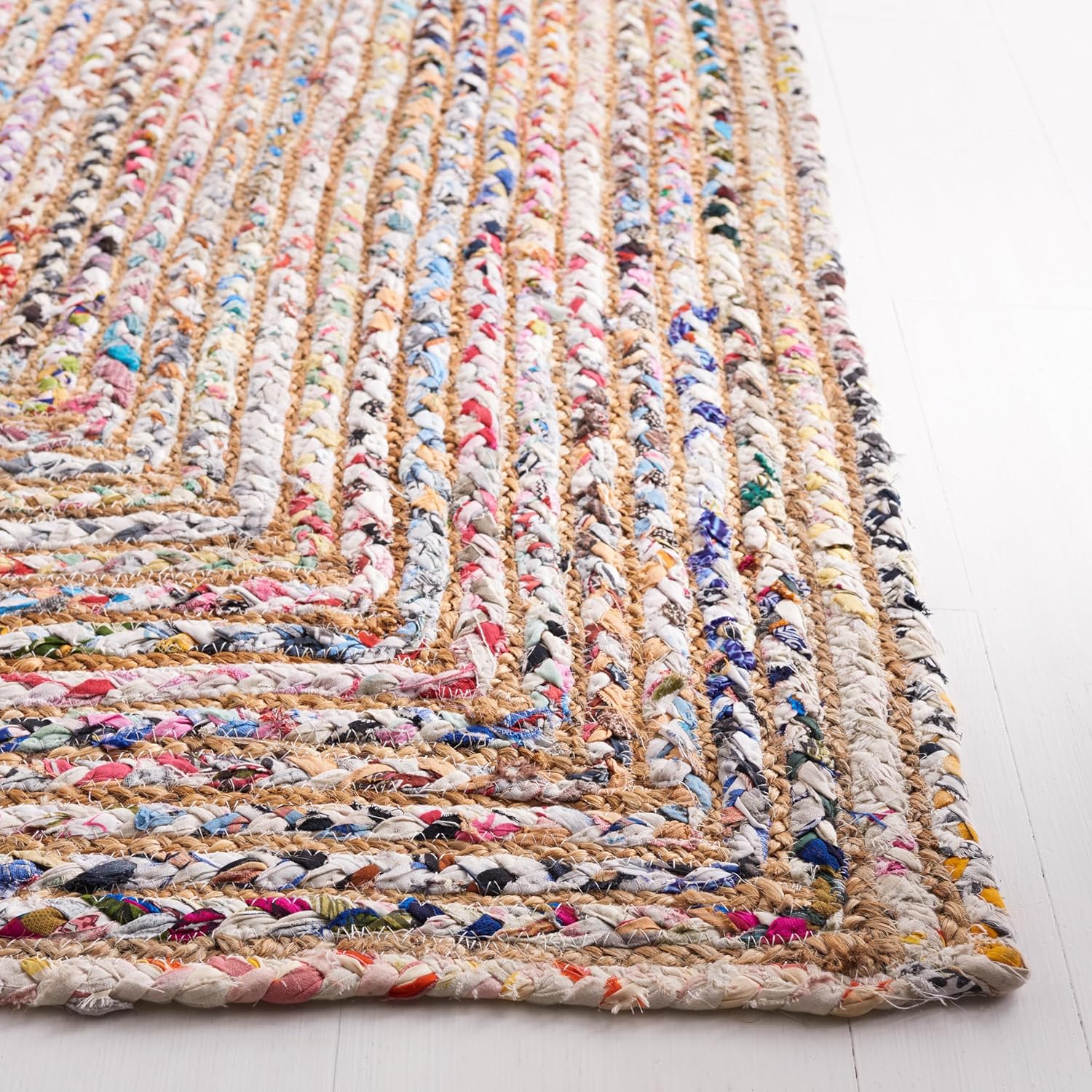 Textured Beige Jute Area Rug