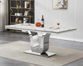 White Faux Marble Modern Dining Table