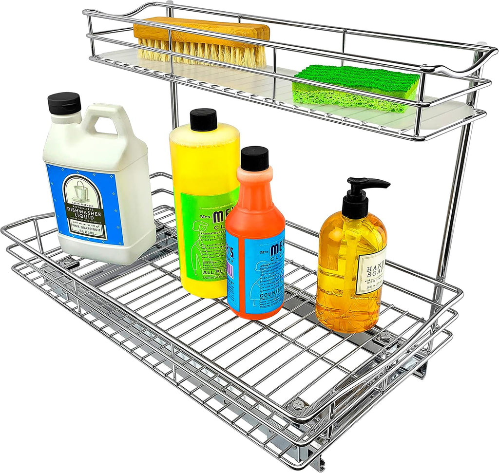 Sliding Under‑Sink Cabinet Storage Organizer