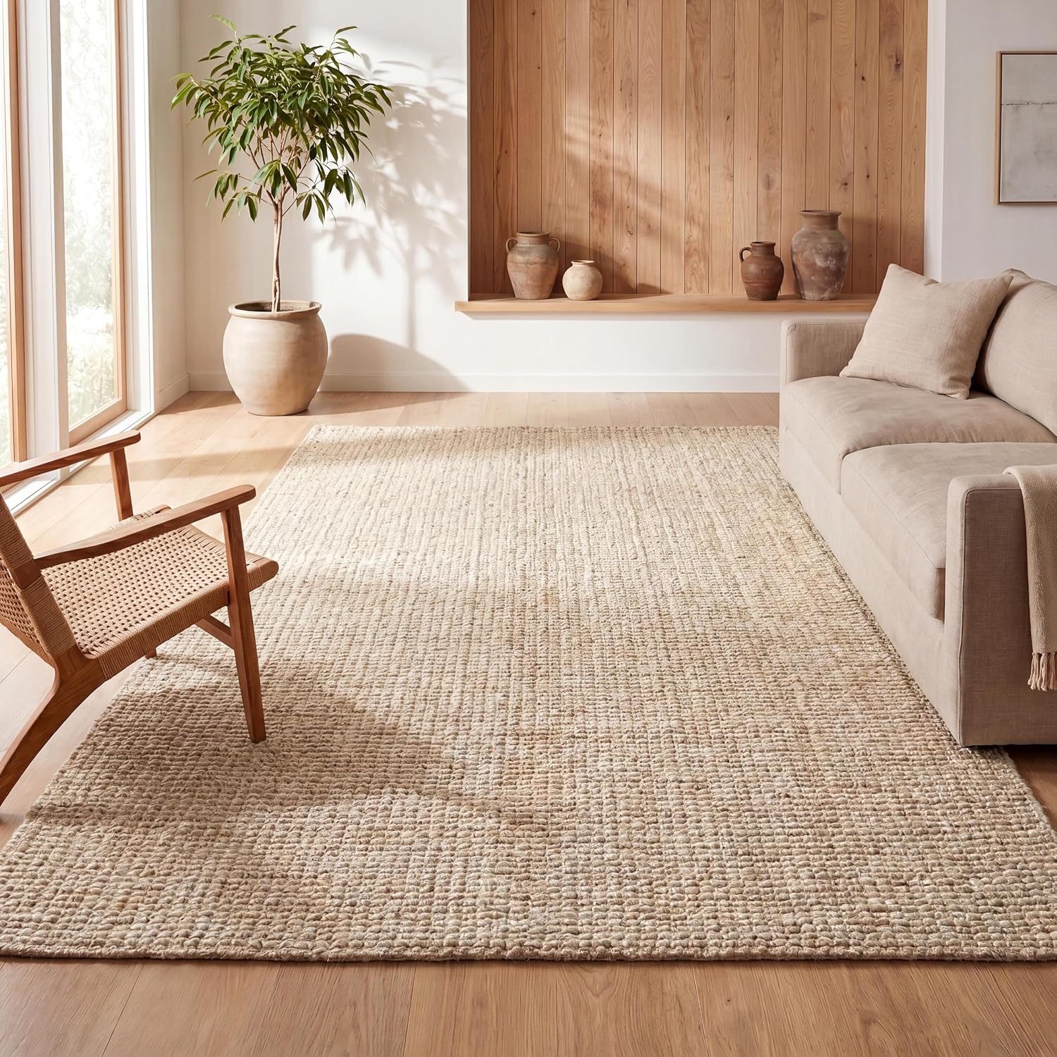 Bohemian Hand‑Woven Jute Area Rug