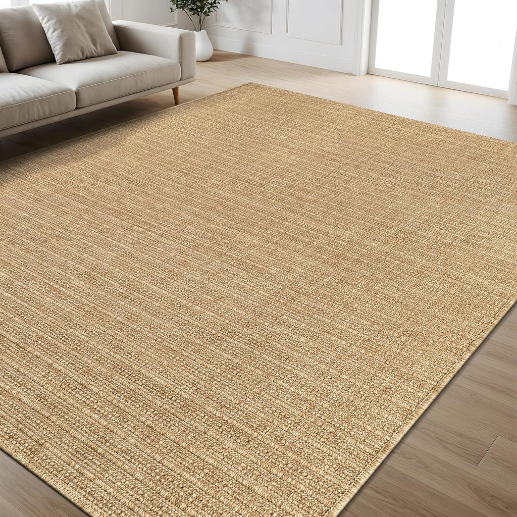 Boho Striped Jute Area Rug
