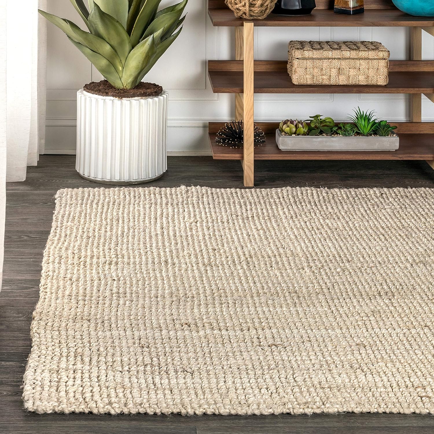 Bohemian Hand‑Woven Jute Area Rug